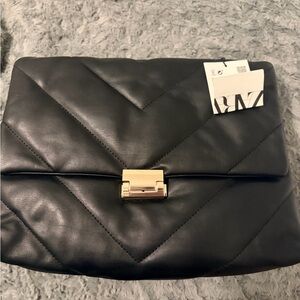 Zara Black Quilted Clutch